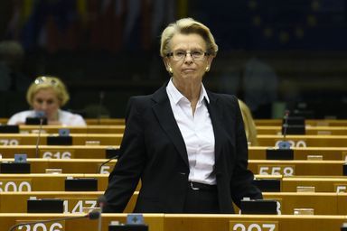 L'eurodéputée Michèle Alliot-Marie ici à Bruxelles en juin 2016.