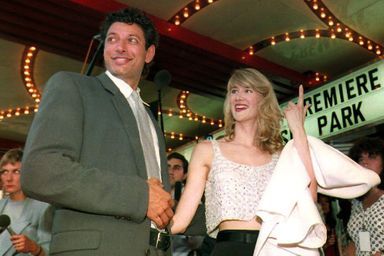 Jeff Goldblum et Laura Dern en 1993 à la sortie de "Jurassic Park"