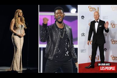 <br />
Mariah Carey, Usher et Bruce Willis.
