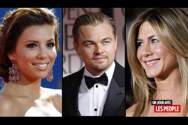 <br />
Eva Longoria, Leonado DiCaprio et Jennifer Aniston