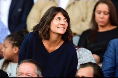 Estelle Denis dans les tribunes lors du match de championnat de Ligue 1, au Parc des Princes, à Paris, le 14 septembre 2019.