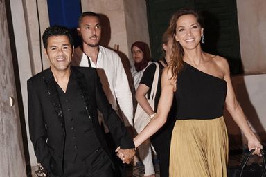 Jamel Debbouze et sa femme Mélissa Theuriau à l'after-party de la soirée du grand gala du "Marrakech du Rire 2022" pour la 10ème édition à l'hôtel Selman de Marrakech, Maroc, le 18 juin 2022.