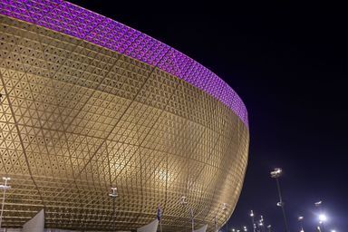A Doha (Qatar), l'enceinte de 80 000 places qui accueillera la finale de la Coupe du monde.