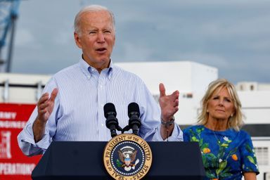 Joe et Jill Biden à Porto Rico lundi.