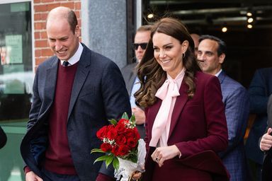 Le prince William, prince de Galles, et Kate Middleton, princesse de Galles, à Somerville (Massachusetts), le 1er décembre 2022.