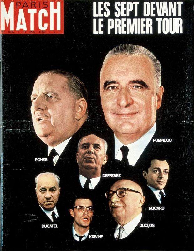 Alain Krivine, candidat à la présidentielle 1969, en couverture de Paris Match n°1047, daté du 31 mai 1969.