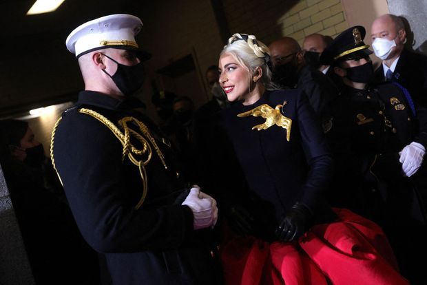 Lady Gaga accompagnée de l'homme qu'elle évoque dans l'interview.