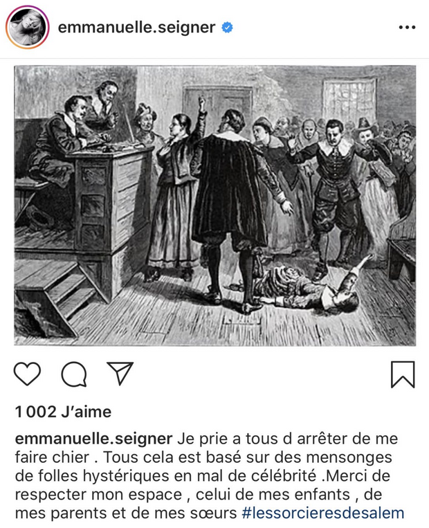 Publication d'Emmanuelle Seigner sur Instagram le 29 février 2020 Publication d'Emmanuelle Seigner sur Instagram le 29 février 2020