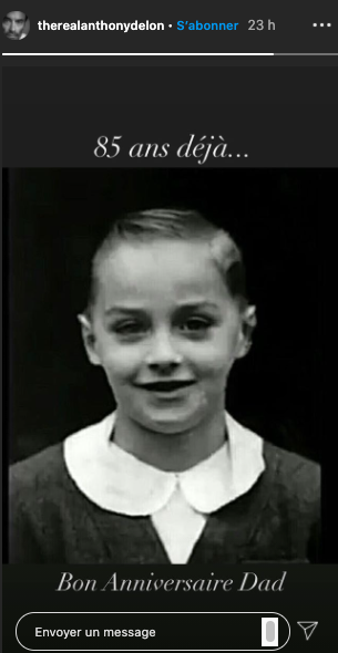 Anthony Delon fête l'anniversaire de son père le 8 novembre 2020 Anthony Delon fête l'anniversaire de son père le 8 novembre 2020