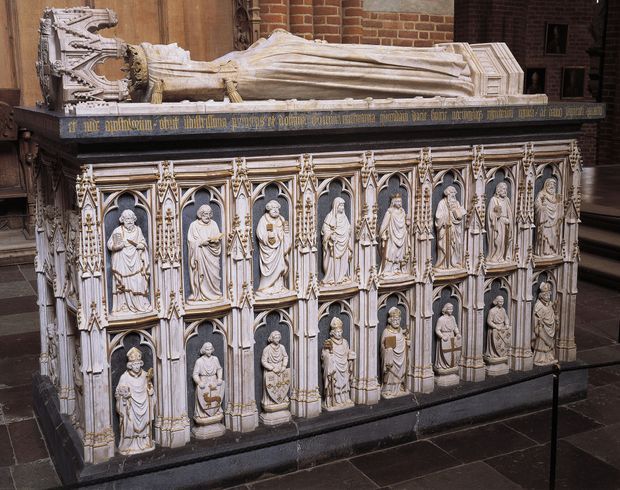 Le mausolée de la reine Margrethe de Danemark dans la cathédrale de Roskilde, en 2005