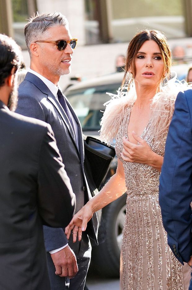 Bryan Randall et Sandra Bullock en 2018 à la première du film "Ocean's 8" à Los Angeles