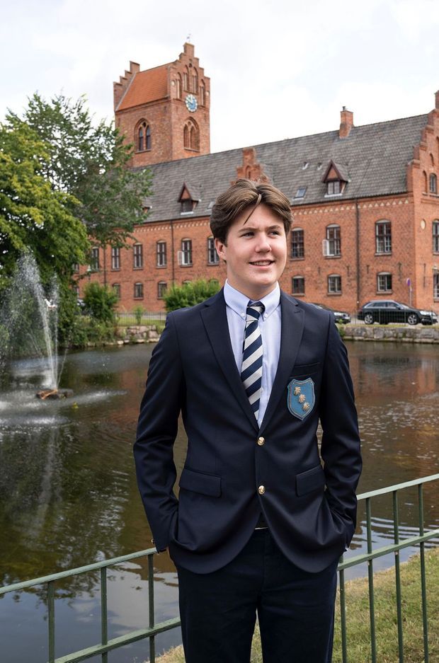 Le prince Christian de Danemark dans son uniforme à la Herlufsholm Kostskole, le 10 août 2021
