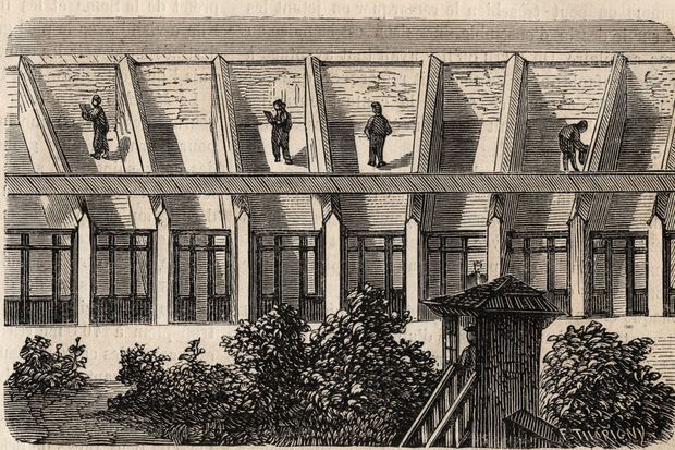 The Petite Roquette cellar walk is here represented on an engraving by Felix Thorigny. The Petite Roquette cellar walk is here represented on an engraving by Felix Thorigny.