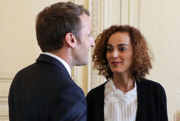 Leïla Slimani et Emmanuel Macron lundi à l'Elysée