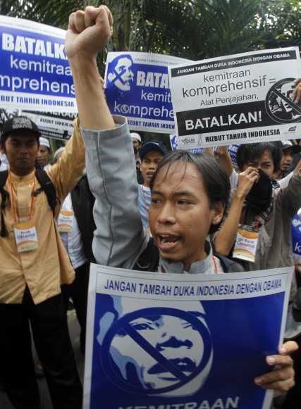 Manifestation anti-obama en Indonésie-