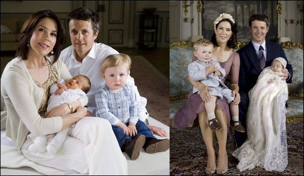 Mary et Frederik de Danemark et leurs deux enfants-