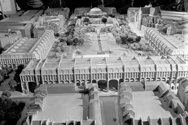 Le projet non retenu de l'architecte Ricardo Bofill pour les Halles de Paris, en 1975.