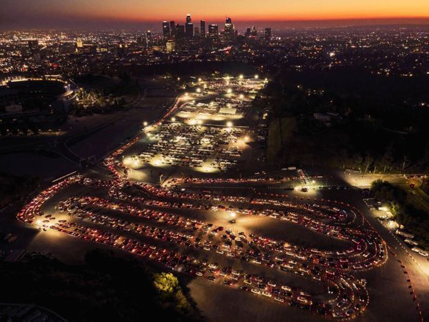 The vaccination by Los Angeles on February 4th.  In the parking lot of Dodger Stadium, 12,000 injections are given every day.