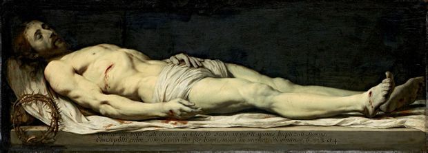 « Le Christ mort », de Philippe de Champaigne. Avant 1654, 0,68 m x 1,97 m.