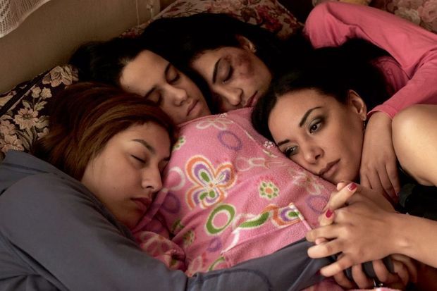 Loubna Abidar (à droite), Asmaa Lazrak, Halima Karaouane et Sara Elmhamdi-Elalaoui.