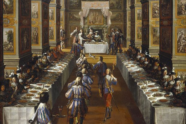 Louis XIII lors du banquet des Chevaliers de l’Ordre du Saint-Esprit au château de Fontainebleau, le 14 mai 1633. Ecole française