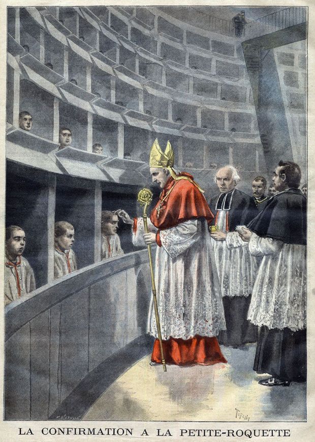 Confirmation of prisoners from La Petite Roquette, again separated from each other. Confirmation of prisoners from La Petite Roquette, again separated from each other.