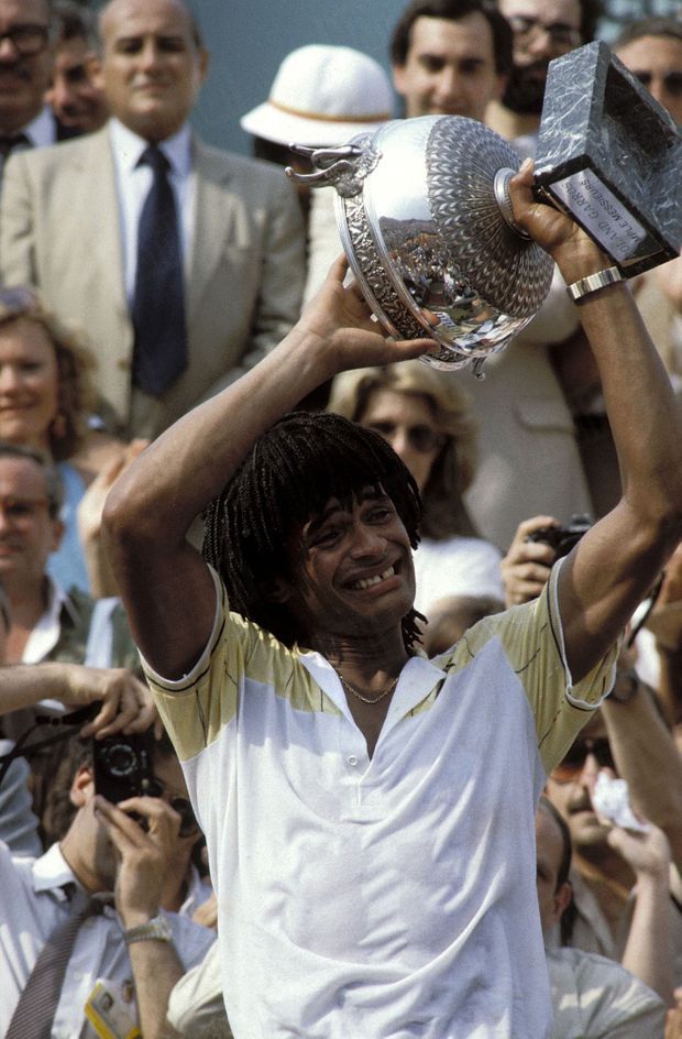 Yannick Noah en finale de Roland-Garros, le 5 juin 1983.