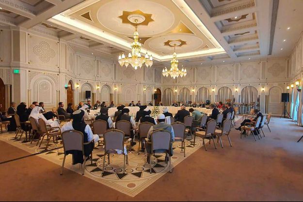 Discussions avec les talibans à Doha, en octobre 2021.