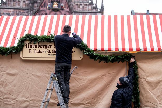Le marché de Noël de Nuremberg se préparait encore en début de semaine.