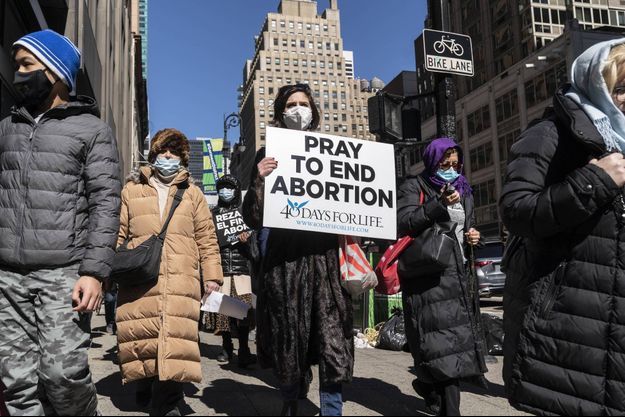 Protestation anti-avortement à New York, en mars 2021.