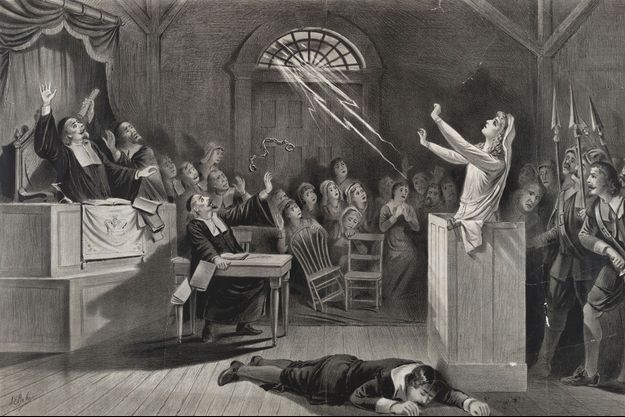 Une image représentant le procès des "Sorcières" de Salem. 
