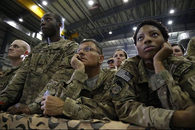 Les soldats américains lors d'une visite de Barack Obama en Afghanistan en mai 2014.