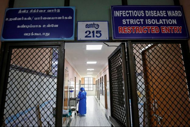 Dans un hôpital de Chennai, en Inde, en janvier 2020. Dans un hôpital de Chennai, en Inde, en janvier 2020.
