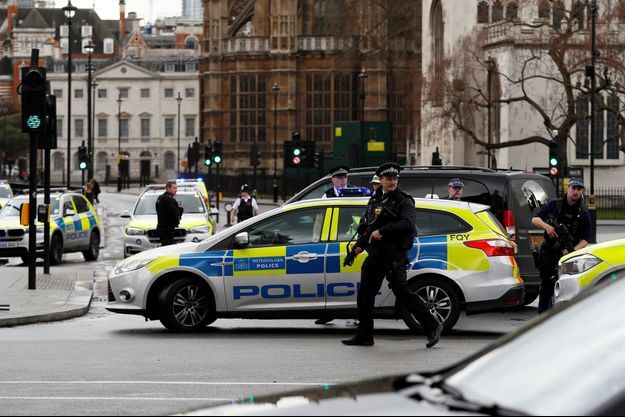 Sur les lieux de l'attentat mercredi à Londres. 