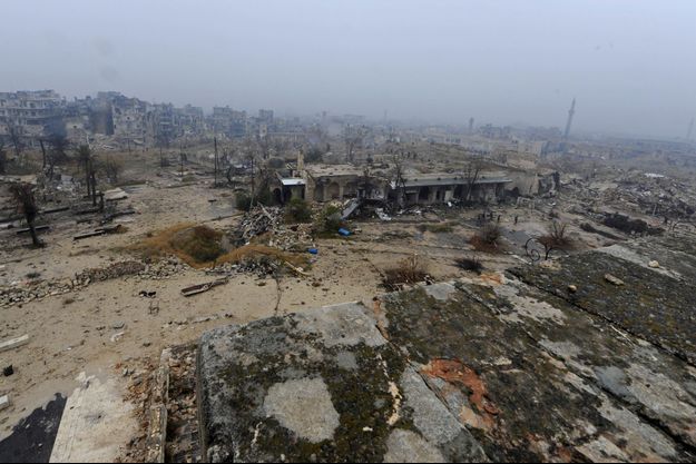 La vieille ville d'Alep, détruite par la guerre. 