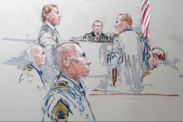 En janvier dernier, Robert Bales (au premier plan) était présenté devant la cour martiale de la base Lewis-McChord.