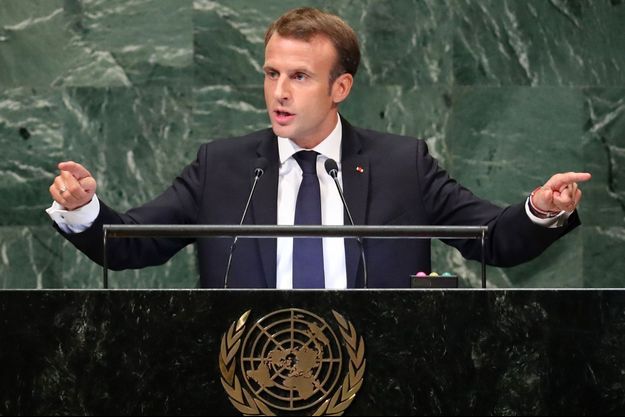 Emmanuel Macron à la tribune de l'ONU, le 25 septembre, à New York. 