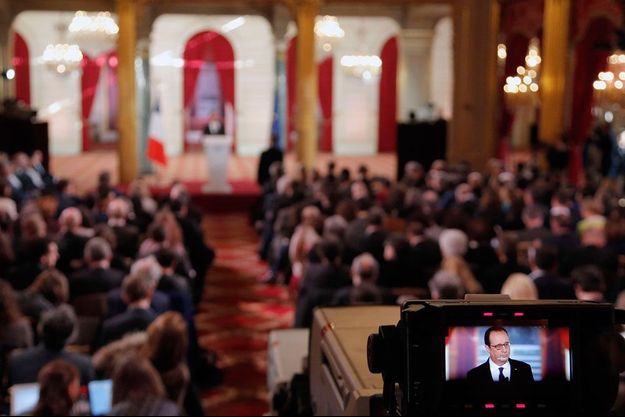 François Hollande lors de la conférence de presse à l'Elysée. 