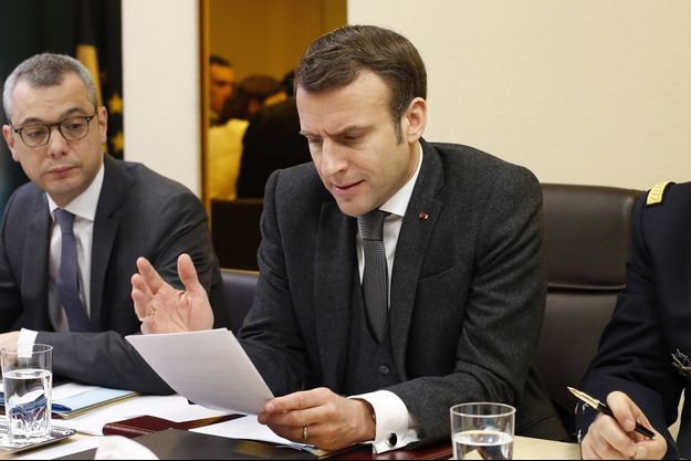Emmanuel Macron lors du Conseil de défense du 4 mars. 