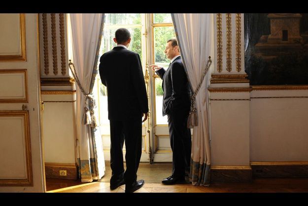  Nicolas Sarkozy et Barack Obama à l’Elysée en juillet 2008. L’Américain n’était encore que candidat à la Maison-Blanche.