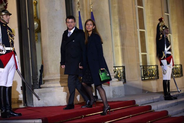 Manuel Valls et Anne Gravoin à l'Elysée en octobre 2015.