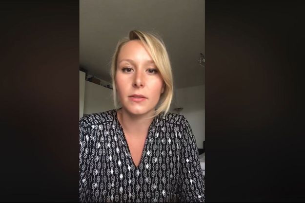 Marion Maréchal s'exprimant dans une vidéo postée sur Facebook.