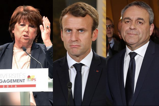 Martine Aubry, Emmanuel Macron et Xavier Bertrand.