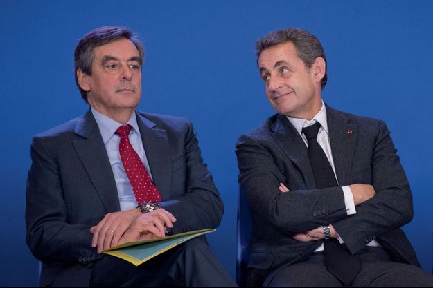 François Fillon et Nicolas Sarkozy, le 18 mars 2015. 