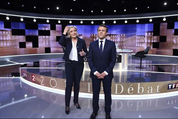 Marien Le Pen et Emmanuel Macron lors du débat de l'enrtre-deux-tours le 3 mai. 