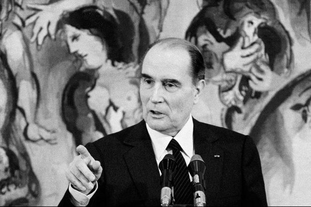 Voyage officiel du president Mitterrand en Israel en 1986. 