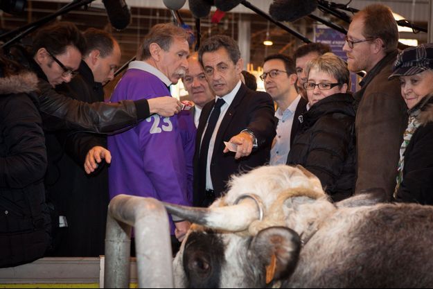 Nicolas Sarkozy sur le Salon de l'Agriculture, à Paris.