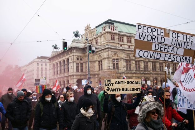 Manifestation à Vienne, en Autriche, le 4 décembre 2021.