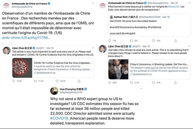 Certains tweets partagés par des diplomates ou représentations chinoises.