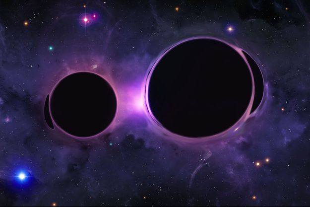 Illustration de deux trous noirs